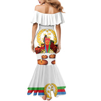 Custom Eritrea Martyrs' Day Family Matching Mermaid Dress and Hawaiian Shirt 20 June Shida Shoes With Candles - White - Wonder Print Shop