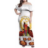 Custom Eritrea Martyrs' Day Family Matching Off Shoulder Maxi Dress and Hawaiian Shirt 20 June Shida Shoes With Candles - White - Wonder Print Shop