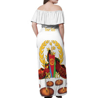 Custom Eritrea Martyrs' Day Family Matching Off Shoulder Maxi Dress and Hawaiian Shirt 20 June Shida Shoes With Candles - White - Wonder Print Shop