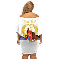 Custom Eritrea Martyrs' Day Family Matching Off Shoulder Short Dress and Hawaiian Shirt 20 June Shida Shoes With Candles - White - Wonder Print Shop