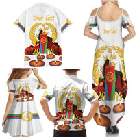 Custom Eritrea Martyrs' Day Family Matching Summer Maxi Dress and Hawaiian Shirt 20 June Shida Shoes With Candles - White - Wonder Print Shop