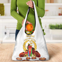 Custom Eritrea Martyrs' Day Grocery Bag 20 June Shida Shoes With Candles - White