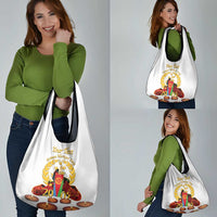 Custom Eritrea Martyrs' Day Grocery Bag 20 June Shida Shoes With Candles - White