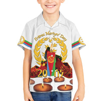 Custom Eritrea Martyrs' Day Kid Hawaiian Shirt 20 June Shida Shoes With Candles - White - Wonder Print Shop