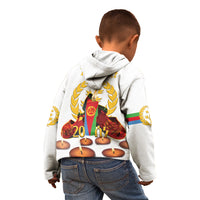 Custom Eritrea Martyrs' Day Kid Hoodie 20 June Shida Shoes With Candles - White - Wonder Print Shop