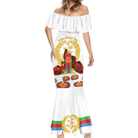 Custom Eritrea Martyrs' Day Mermaid Dress 20 June Shida Shoes With Candles - White - Wonder Print Shop