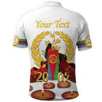 Custom Eritrea Martyrs' Day Polo Shirt 20 June Shida Shoes With Candles - White - Wonder Print Shop