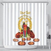 Custom Eritrea Martyrs' Day Shower Curtain 20 June Shida Shoes With Candles - White
