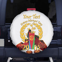 Custom Eritrea Martyrs' Day Spare Tire Cover 20 June Shida Shoes With Candles - White - Wonder Print Shop