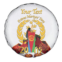 Custom Eritrea Martyrs' Day Spare Tire Cover 20 June Shida Shoes With Candles - White - Wonder Print Shop