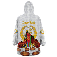 Custom Eritrea Martyrs' Day Wearable Blanket Hoodie 20 June Shida Shoes With Candles - White - Wonder Print Shop