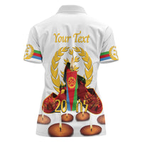 Custom Eritrea Martyrs' Day Women Polo Shirt 20 June Shida Shoes With Candles - White - Wonder Print Shop