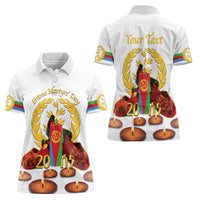 Custom Eritrea Martyrs' Day Women Polo Shirt 20 June Shida Shoes With Candles - White - Wonder Print Shop
