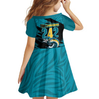 The Bahamas 242 Day Family Matching Off The Shoulder Long Sleeve Dress and Hawaiian Shirt Bahamian Independence Anniversary