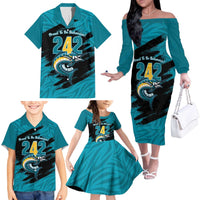The Bahamas 242 Day Family Matching Off The Shoulder Long Sleeve Dress and Hawaiian Shirt Bahamian Independence Anniversary