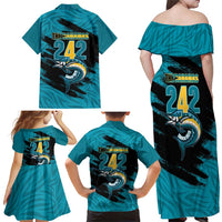 The Bahamas 242 Day Family Matching Off Shoulder Maxi Dress and Hawaiian Shirt Bahamian Independence Anniversary
