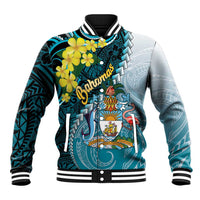 The Bahamas Baseball Jacket Bahamian Buttercup Polynesian Pattern