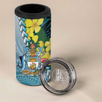 The Bahamas 4 in 1 Can Cooler Tumbler Bahamian Buttercup Polynesian Pattern