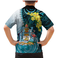 The Bahamas Family Matching Mermaid Dress and Hawaiian Shirt Bahamian Buttercup Polynesian Pattern
