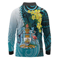 The Bahamas Long Sleeve Polo Shirt Bahamian Buttercup Polynesian Pattern