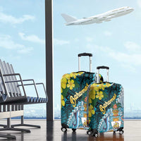 The Bahamas Luggage Cover Bahamian Buttercup Polynesian Pattern