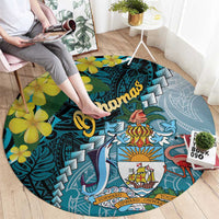 The Bahamas Round Carpet Bahamian Buttercup Polynesian Pattern
