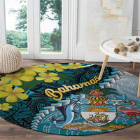The Bahamas Round Carpet Bahamian Buttercup Polynesian Pattern