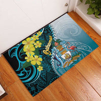 The Bahamas Rubber Doormat Bahamian Buttercup Polynesian Pattern