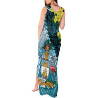 The Bahamas Tank Maxi Dress Bahamian Buttercup Polynesian Pattern