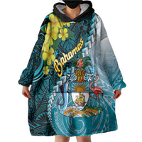 The Bahamas Wearable Blanket Hoodie Bahamian Buttercup Polynesian Pattern