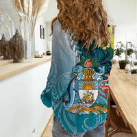 The Bahamas Women Casual Shirt Bahamian Buttercup Polynesian Pattern