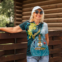 The Bahamas Women Polo Shirt Bahamian Buttercup Polynesian Pattern