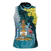 The Bahamas Women Sleeveless Polo Shirt Bahamian Buttercup Polynesian Pattern