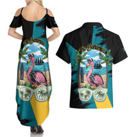 The Bahamas Flamingo Couples Matching Summer Maxi Dress and Hawaiian Shirt It's Summer Time