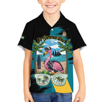 The Bahamas Flamingo Family Matching Puletasi and Hawaiian Shirt It's Summer Time