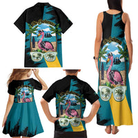 The Bahamas Flamingo Family Matching Tank Maxi Dress and Hawaiian Shirt It's Summer Time