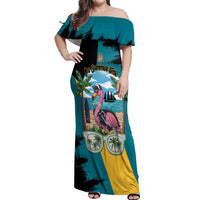 The Bahamas Flamingo Off Shoulder Maxi Dress It's Summer Time