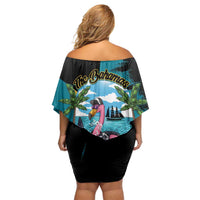 The Bahamas Flamingo Off Shoulder Short Dress It's Summer Time
