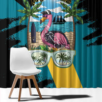 The Bahamas Flamingo Window Curtain It's Summer Time