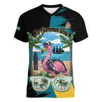 The Bahamas Flamingo Women V-Neck T-Shirt It's Summer Time