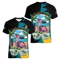 The Bahamas Flamingo Women V-Neck T-Shirt It's Summer Time
