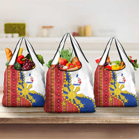 Philippines Independence Day Grocery Bag Pilipinas Sun Stars Igorot Pattern