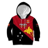 Papua New Guinea Football Kid Hoodie Go PNG Polynesian Pattern Sporty Style - Wonder Print Shop