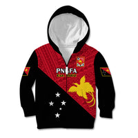 Papua New Guinea Football Kid Hoodie Go PNG Polynesian Pattern Sporty Style - Wonder Print Shop