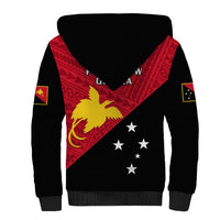 Papua New Guinea Football Sherpa Hoodie Go PNG Polynesian Pattern Sporty Style - Wonder Print Shop