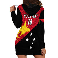 Personalised Papua New Guinea Football Hoodie Dress Go PNG Polynesian Pattern Sporty Style - Wonder Print Shop
