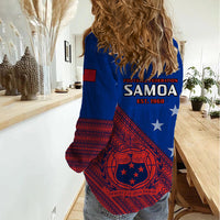Samoa Football Women Casual Shirt Samoan Coat Of Arm Polynesian Sporty Style - Wonder Print Shop