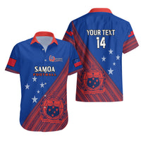 Personalised Samoa Football Hawaiian Shirt Samoan Coat Of Arm Polynesian Sporty Style - Wonder Print Shop