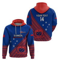 Personalised Samoa Football Hoodie Samoan Coat Of Arm Polynesian Sporty Style - Wonder Print Shop