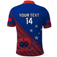 Personalised Samoa Football Polo Shirt Samoan Coat Of Arm Polynesian Sporty Style - Wonder Print Shop